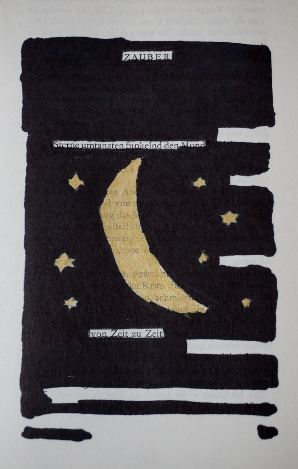Blackout Poetry Beispiel Zauber