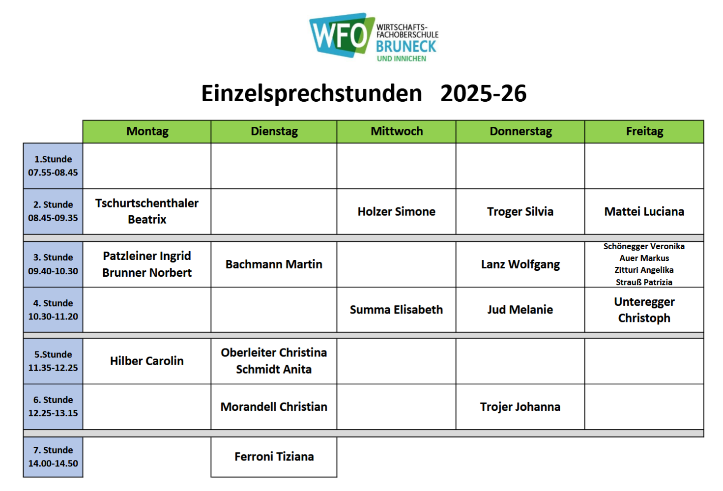 Einzelsprechstunden 2025/26